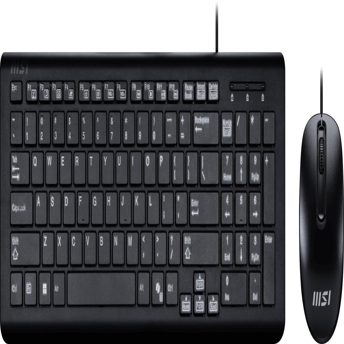 MSI USB Combo Copilot PRO_UK keyboard Mouse included Home/Office QWERTY UK English Black