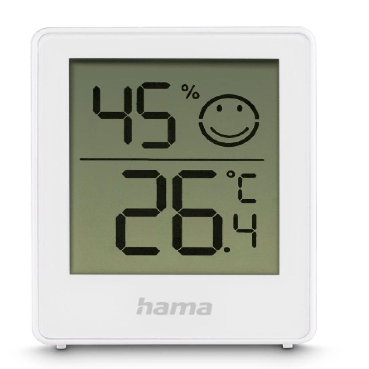 Hama Baros Thermometer and Hygrometer, Digital, For Indoors, Set of 2, white