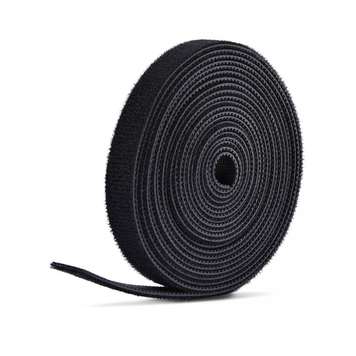 StarTech.com 75ft (22.8m) Hook and Loop Roll, 0.5in Wide, Black, Cut-to-Size Reusable Cable Ties, Fastener Tape, Adjustable Fabric Wraps, Bulk Roll