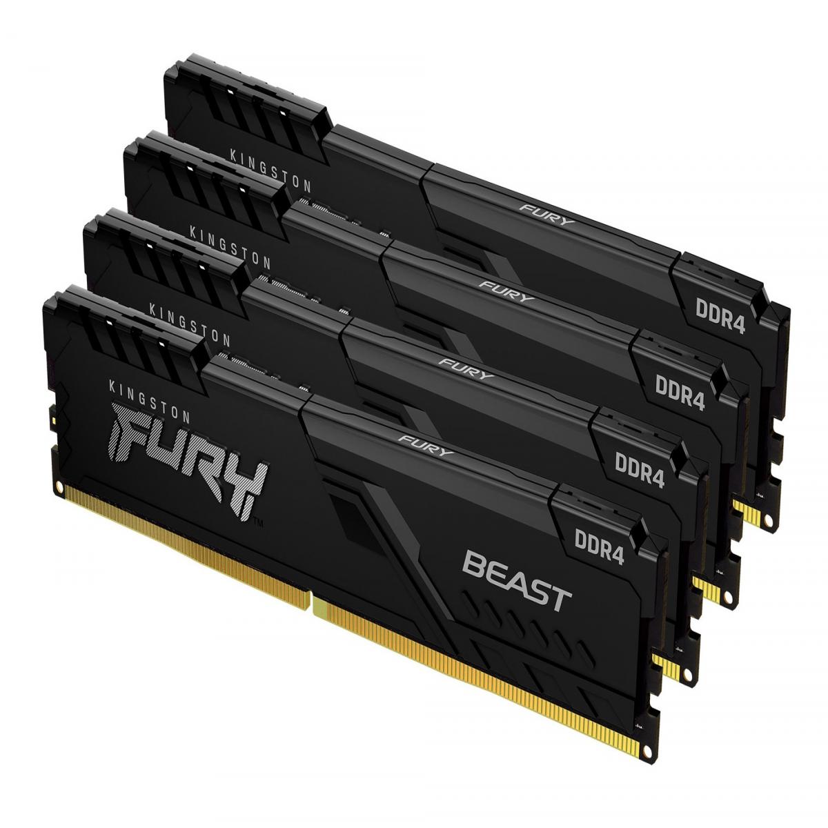 Kingston Technology FURY Beast 64GB 3200MT/s DDR4 CL16 DIMM (Kit of 4) Black
