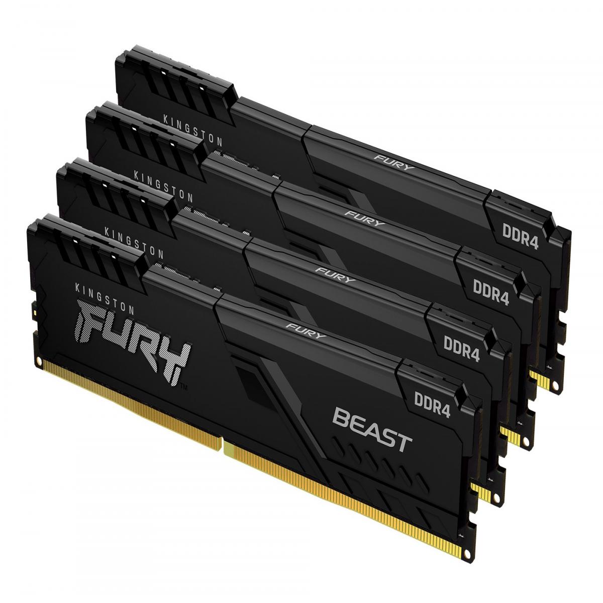 Kingston Technology FURY Beast 64GB 3600MT/s DDR4 CL18 DIMM (Kit of 4) Black