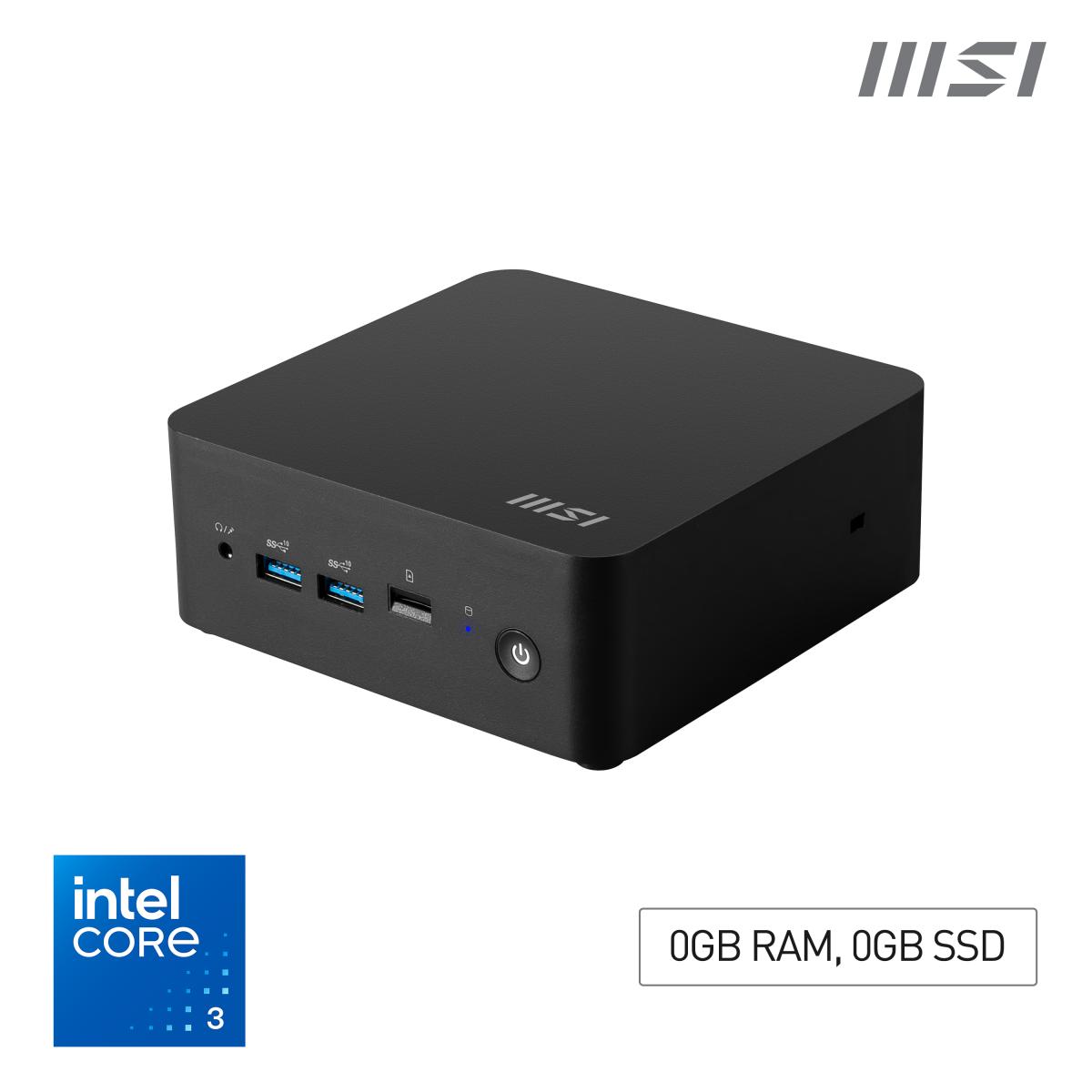 MSI Cubi NUC 1M Intel Core 3 100U (14th Gen) Barebone, NUC, SFF, Mini Computer, HTPC, (NO RAM, NO Storage, NO OS), Intel Graphics/DDR5/Dual ThunderBolt 4/Dual HDMI/Dual LAN/WiFi 6E/BT 5.3/VESA