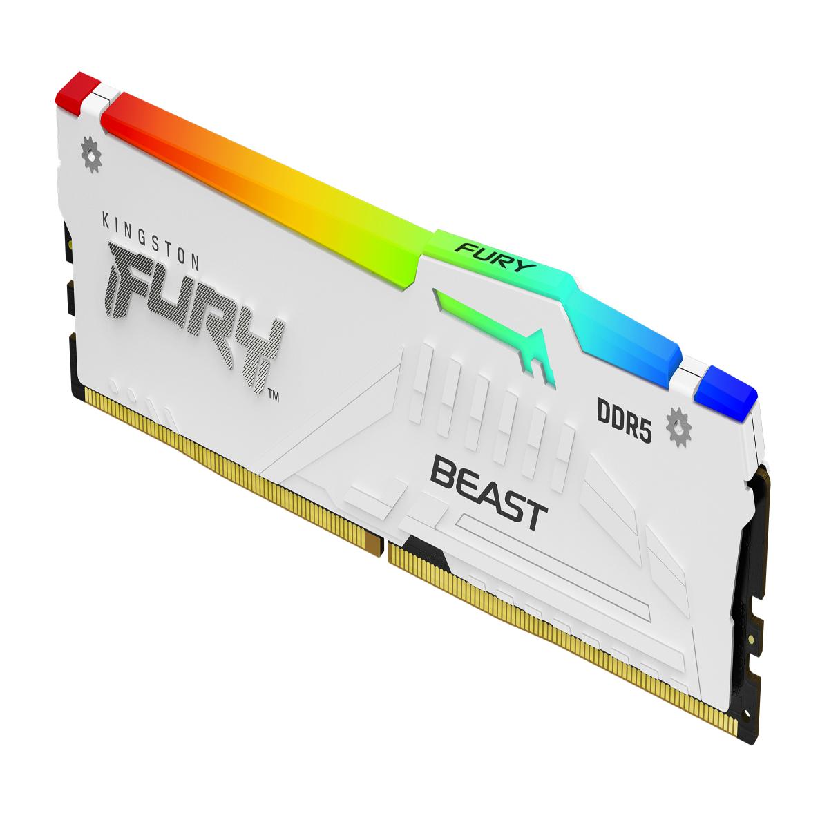 Kingston Technology FURY Beast 16GB 6800MT/s DDR5 CL34 DIMM White RGB EXPO