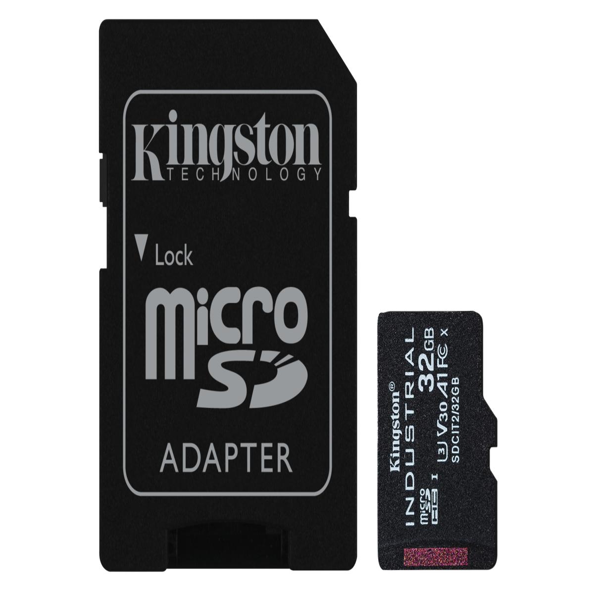 Kingston Technology 32GB microSDHC Industrial C10 A1 pSLC Card + SD Adapter