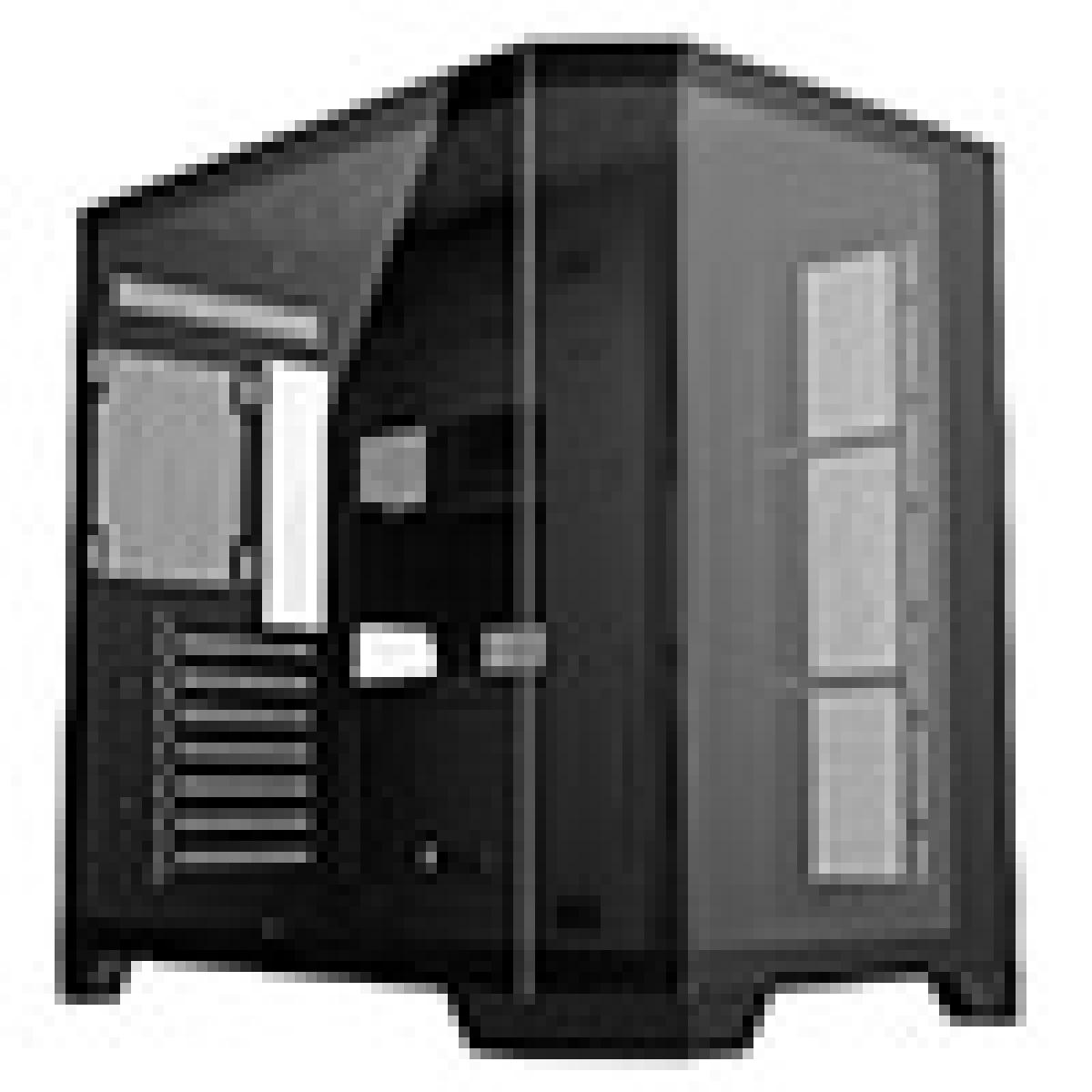 CiT DS360 Black ATX Gaming Case With Dual Chamber Panoramic Tempered Glass With 6 Port PWM Hub