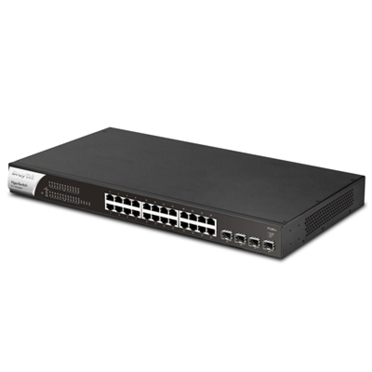 DrayTek VSP1281X-K VigorSwitch P1281x 24 Port Gigabit POE Smart Managed Switch with 4x 10GbE SFP Ports