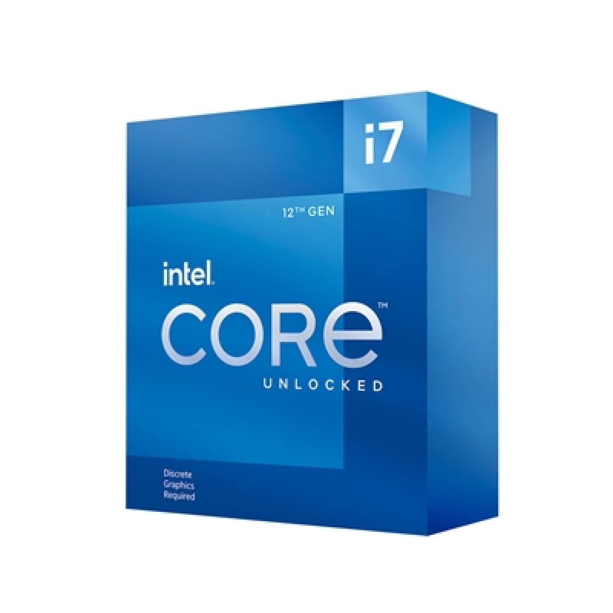 Intel 12th Gen Core i7-12700KF 12 Core Processor 20 Threads, 3.6GHz up to 5.0GHz Turbo Alder Lake Socket LGA1700, 25MB Cache, 125W, Maximum Turbo Power 190W, No Graphics, No Cooler