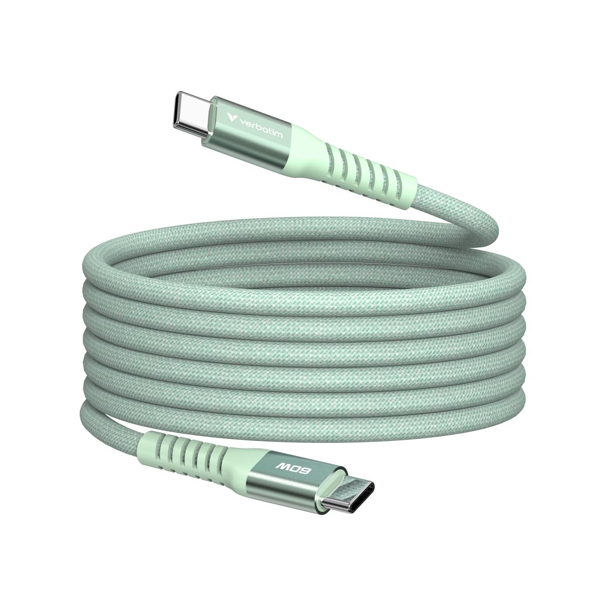 Verbatim Sync & Charge Magnetic Cable - 60W USB-C to USB-C 120 cm Green