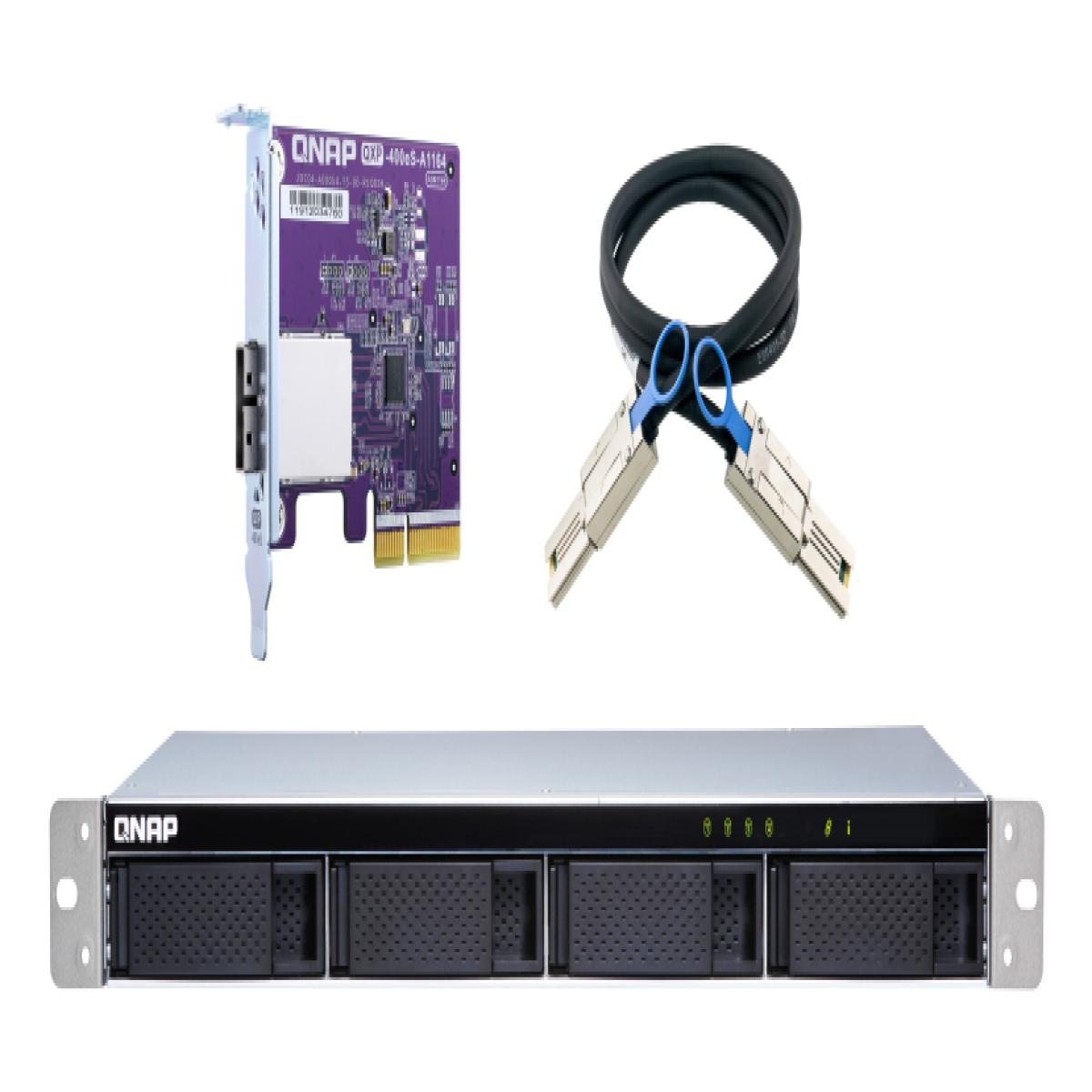 QNAP TL-R400S/24TB EXOS 4 Bay Rack HDD/SSD enclosure Black, Grey 2.5/3.5"