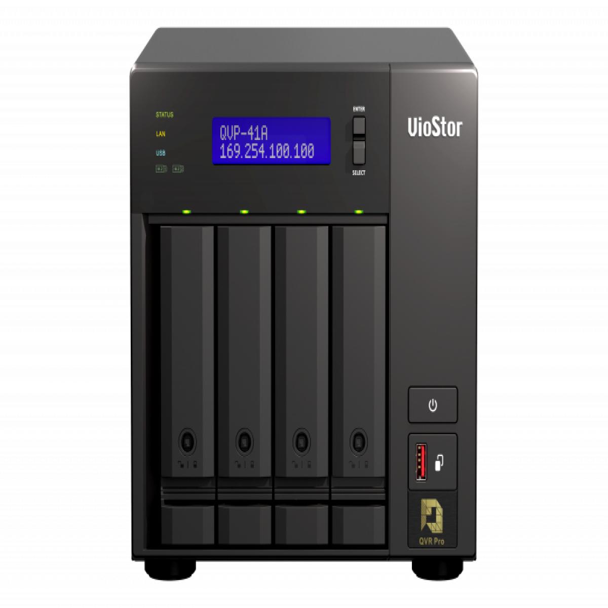 QNAP QVP-41A NAS/storage server Tower Intel® Pentium® G5400T 8 GB DDR4 0 TB QVR Pro OS (QVP) Black