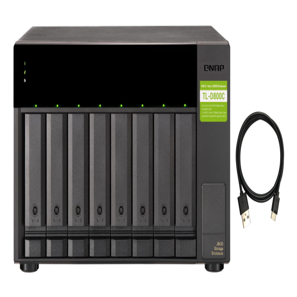 QNAP TL-D800C HDD/SSD enclosure Black, Grey 2.5/3.5"