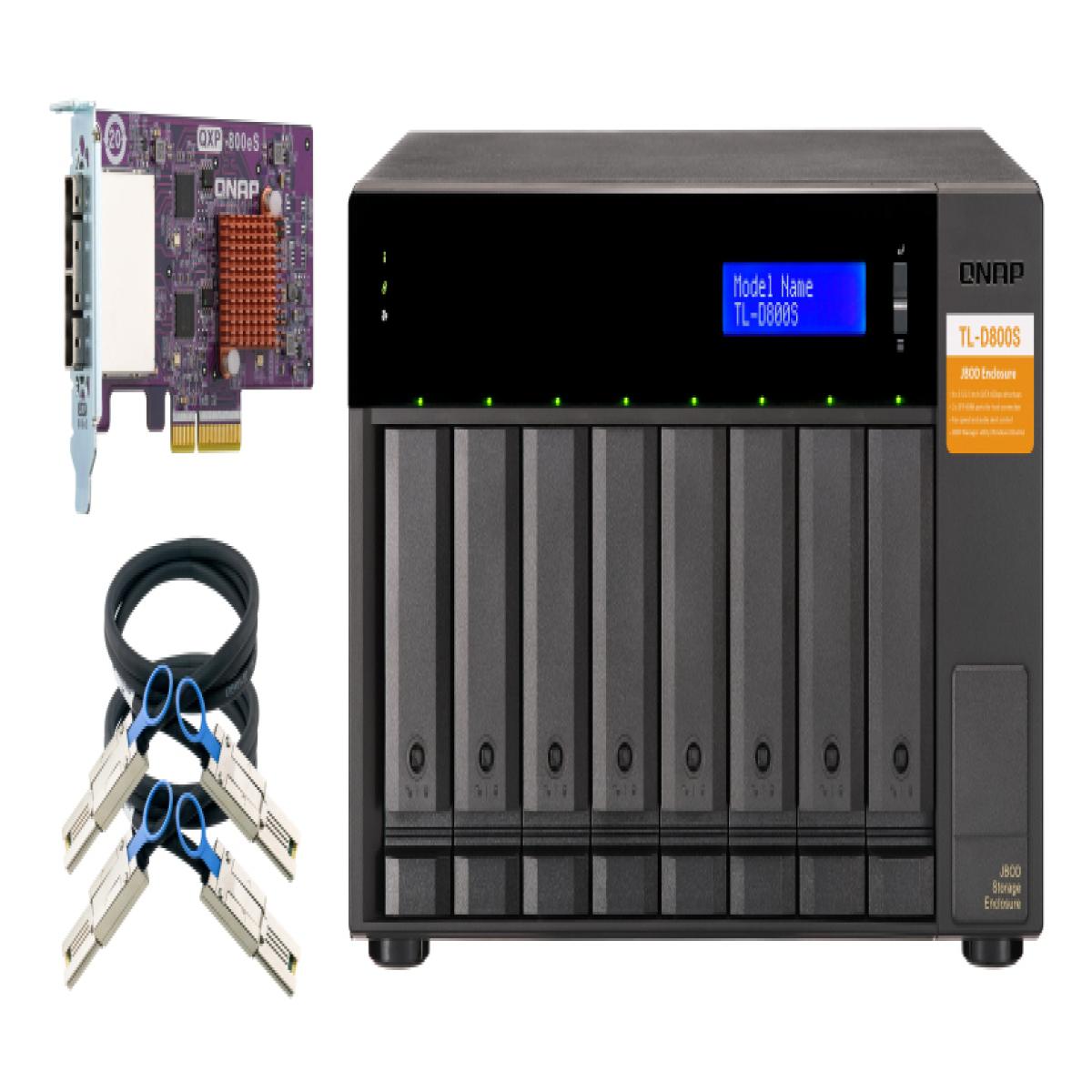 QNAP TL-D800S HDD/SSD enclosure Black, Grey 2.5/3.5"