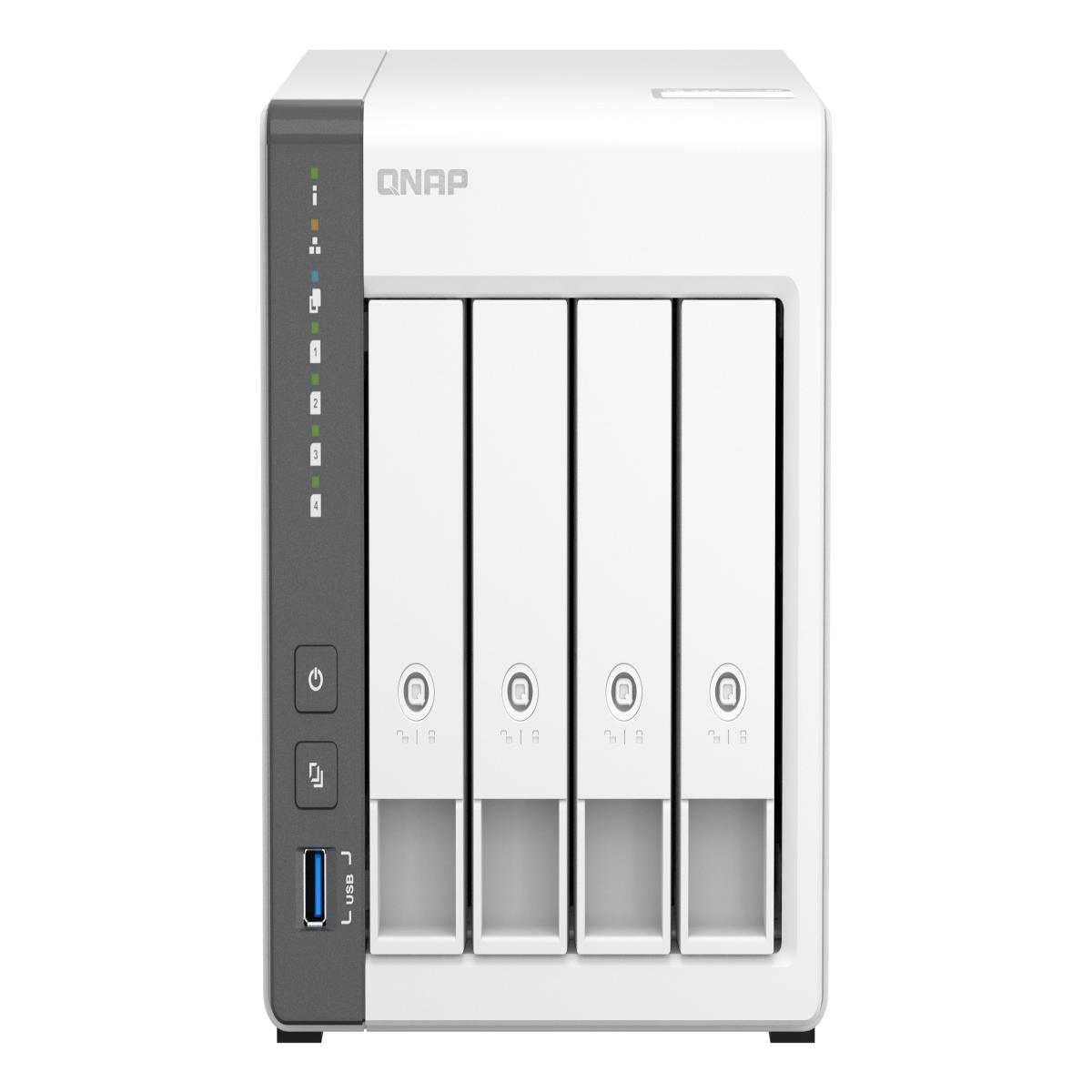 QNAP TS-433 NAS Tower ARM Cortex-A55 4 GB 24 TB HDD QNAP Turbo System White