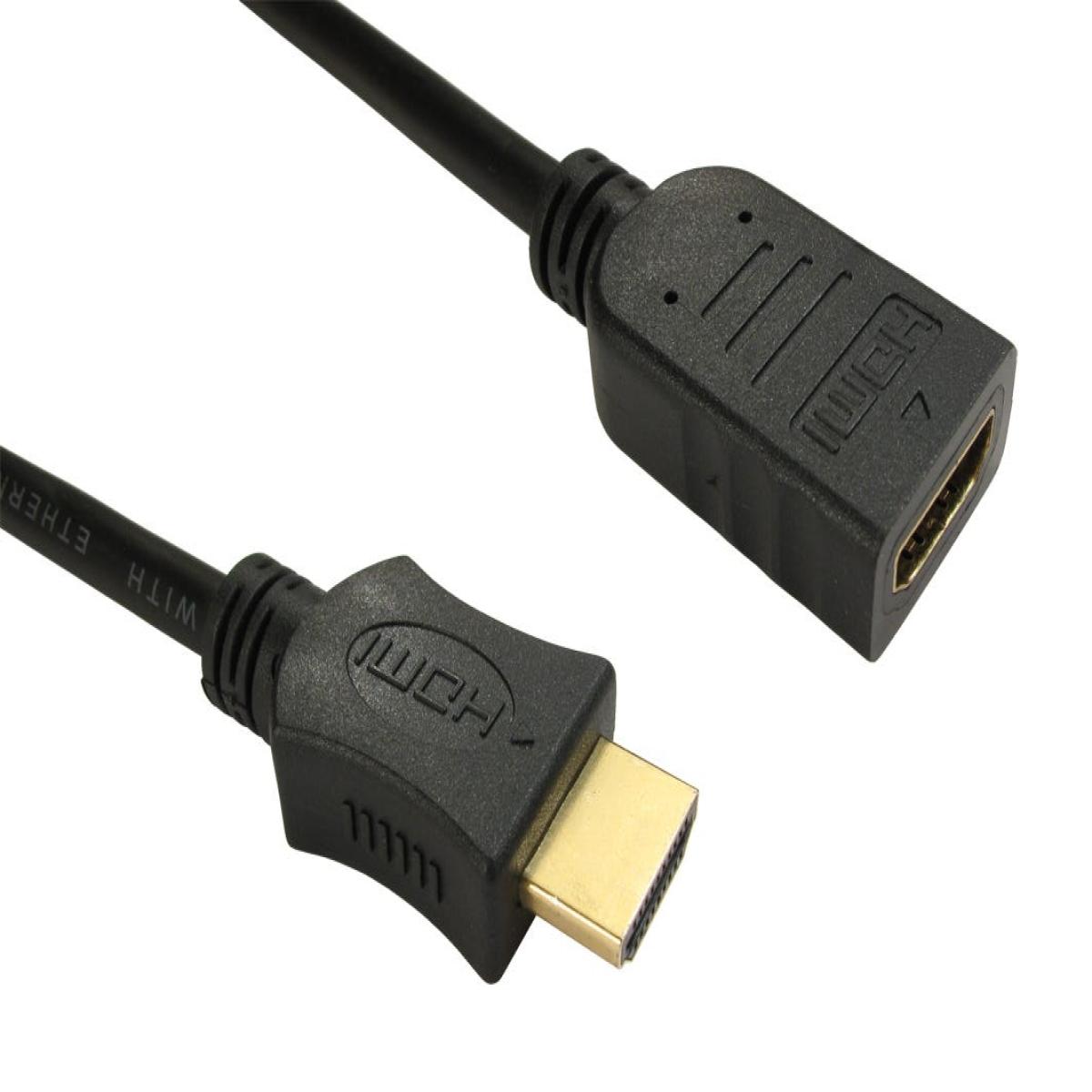 CDL 2m High Speed HDMI M to F Bk