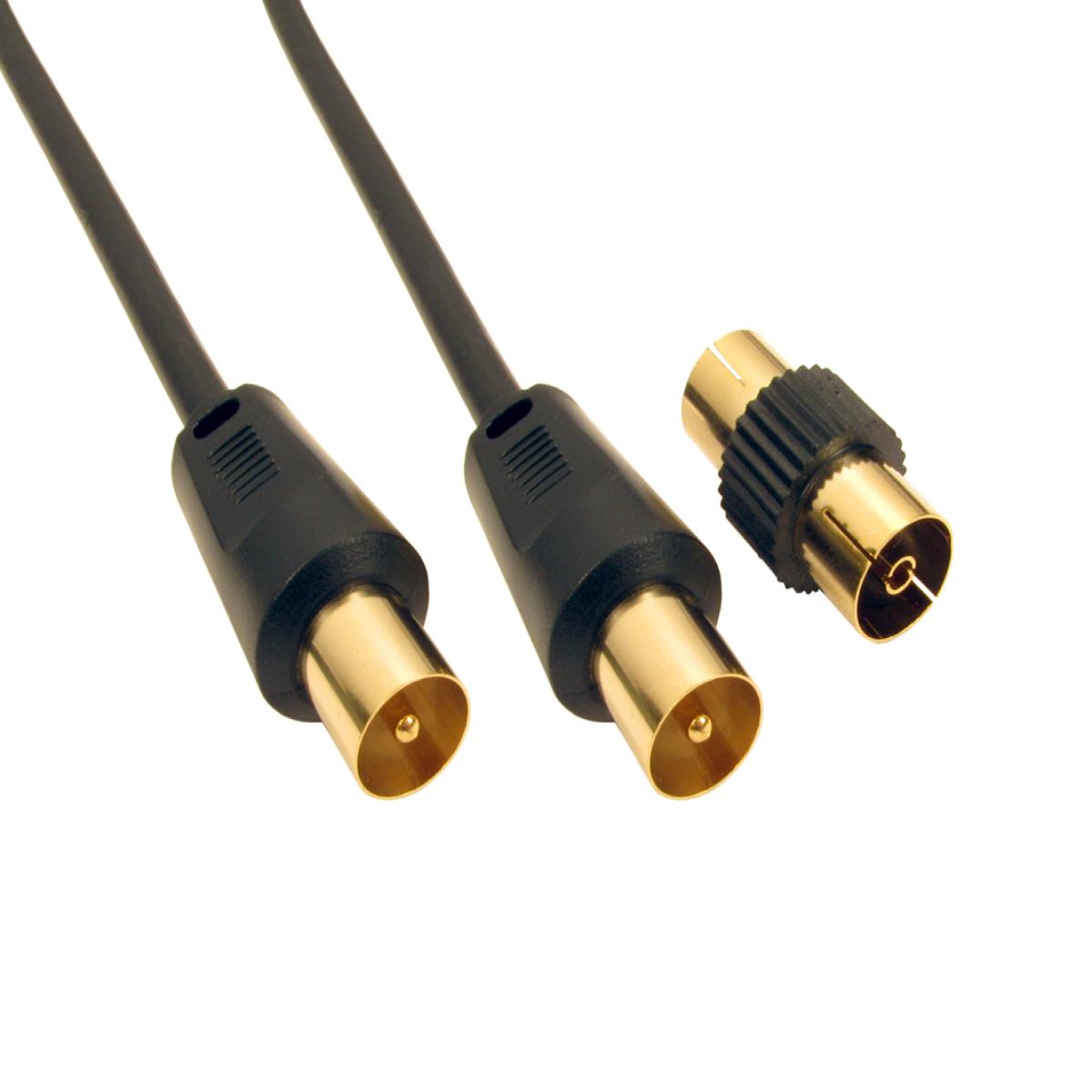 CDL 5m TV Cable+Female Coup -Black