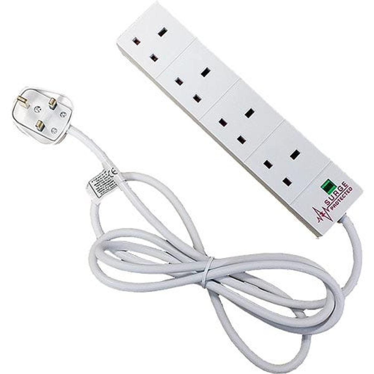 CNL 4W UK 13A SURGE PROTECT Wh 5M Lead