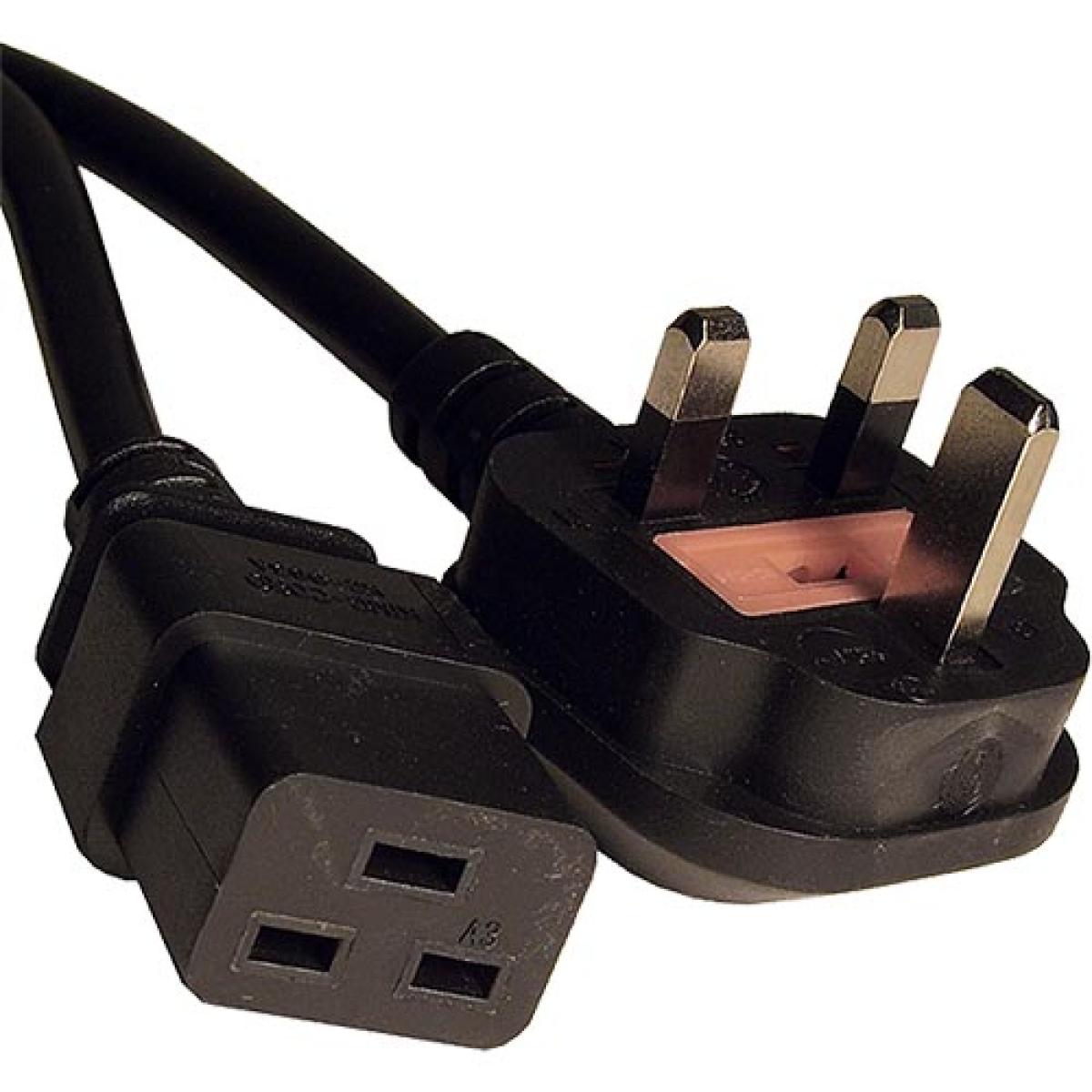 CNL 2.5M UK 13A C19 Bk PVC 1.5MM