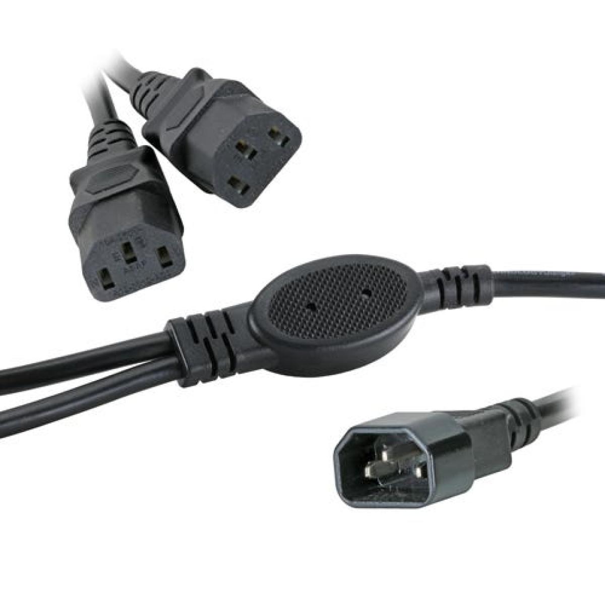 CNL 1M C14 2x C13 0.5m Bk PVC