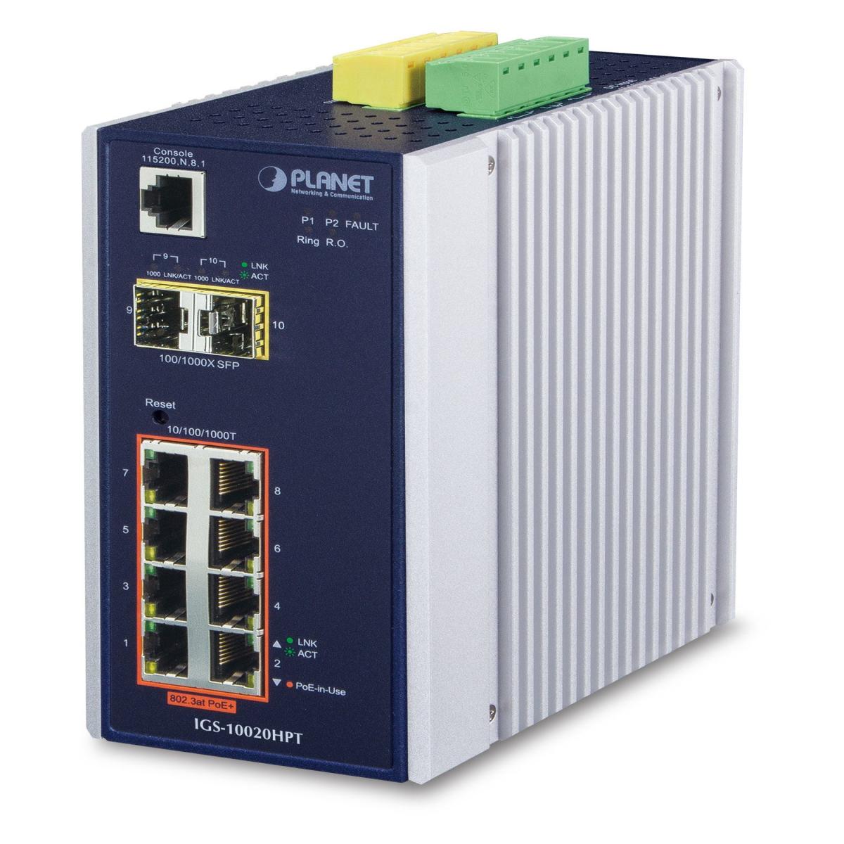 8P Ind Mngd Sw Gb PoE+ SFP 240W