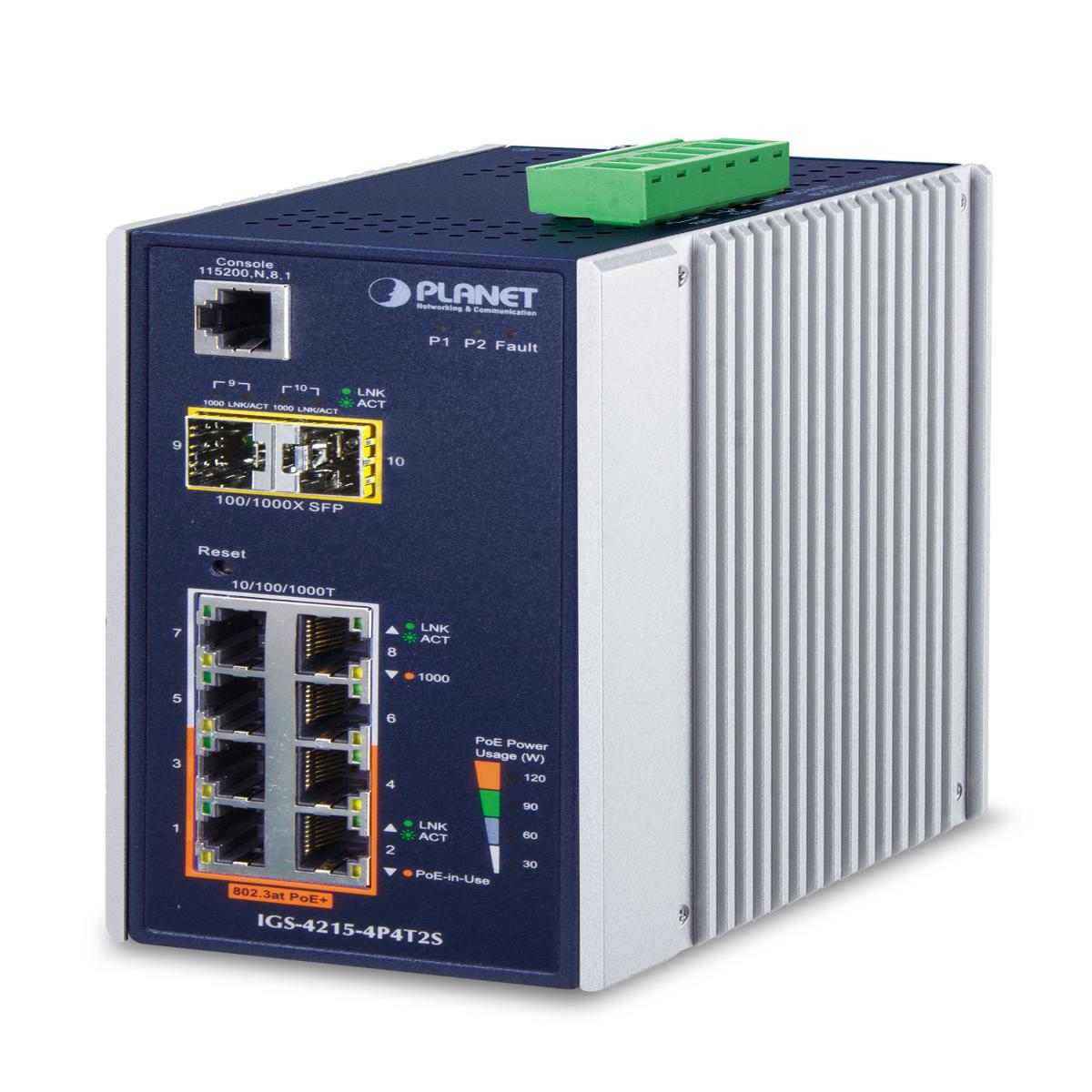 8P Ind Mngd Sw Gb PoE+ SFP 144W
