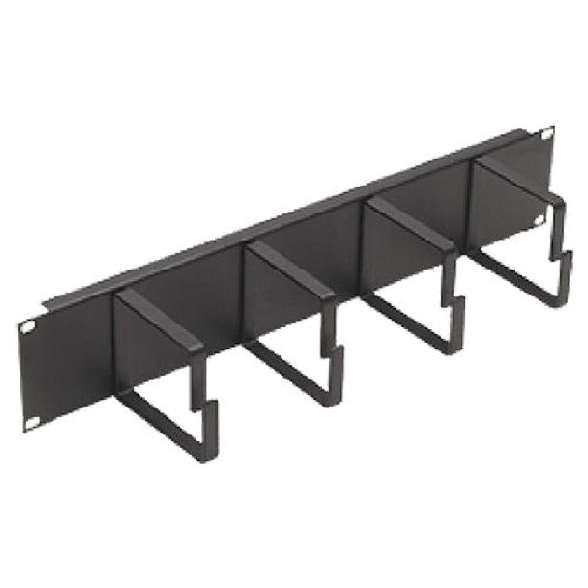 CNL 2u 4 Ring Cable Tidy 100mm Bk