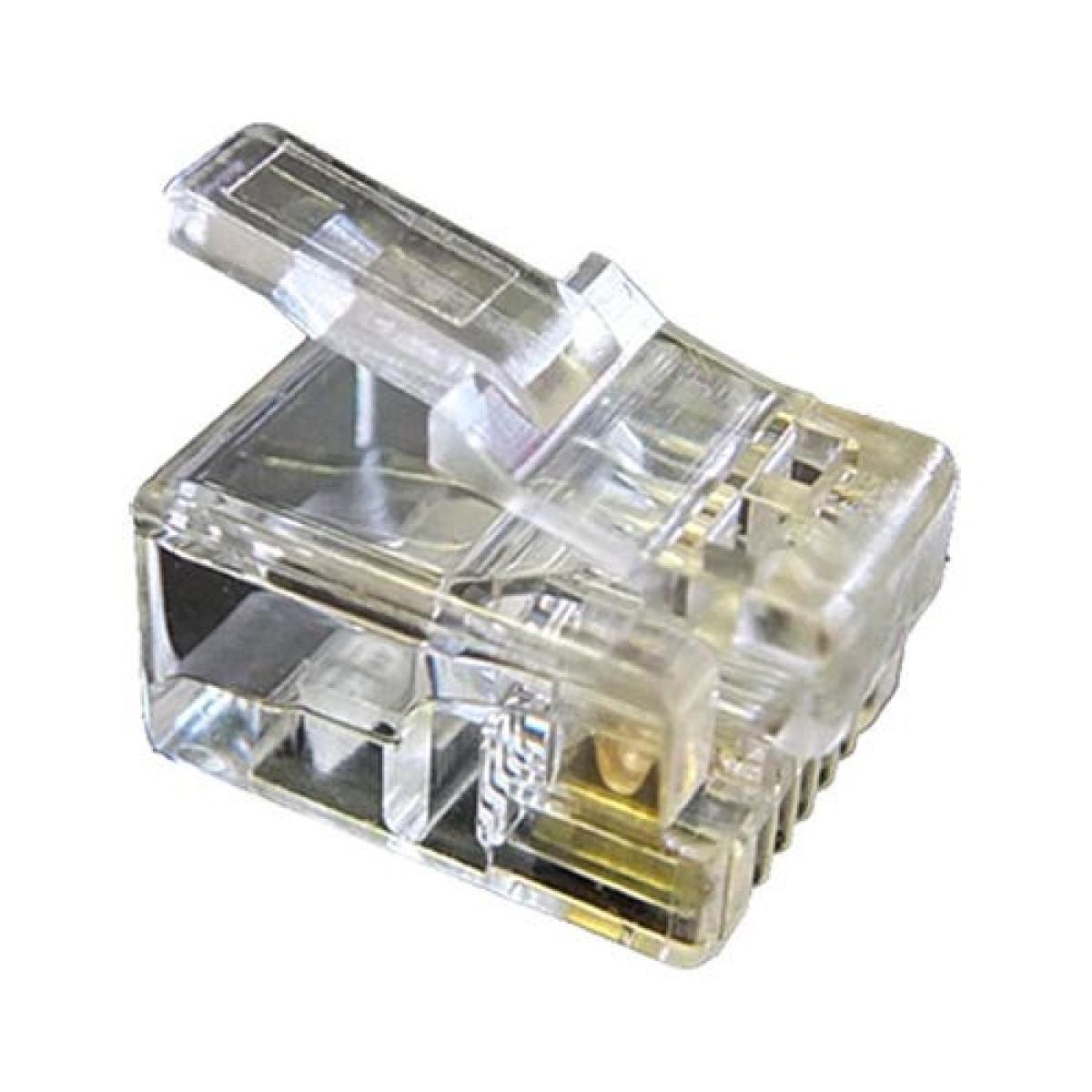 50PK RJ12 6P6C 24-26AWG Crimp Pl Strnd