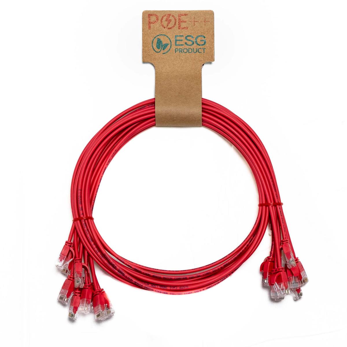 CNL 10PK 1M C6 RD UTP LS 30AWG SLIM SB