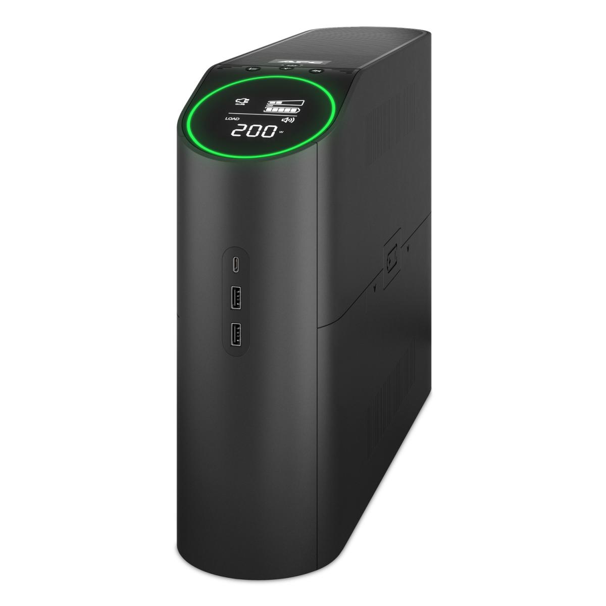 APC Back-UPS Pro for Gaming, 2200VA/1320W, Tower, 230V, 2x UK and 2x IEC C13 outlets, RGB Lights, Pure Sine Wave, Midnight (Black)
