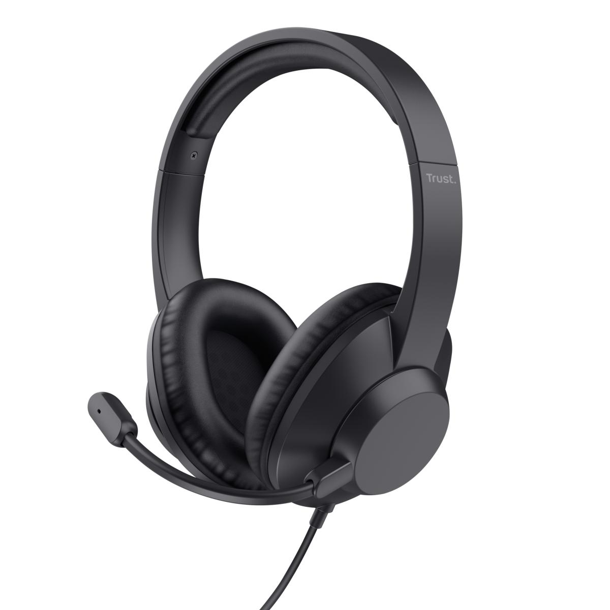 Trust Ayda Max USB Headset Wired Head-band Office/Call center USB Type-C / USB Type-A Black