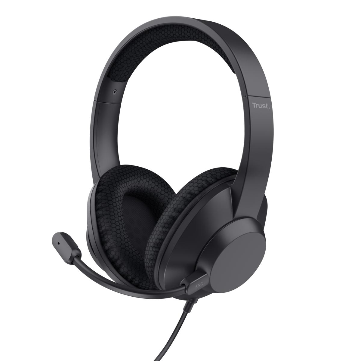 Trust Ayda Max Headset Wired Head-band Calls/Music USB Type-C / USB Type-A Black
