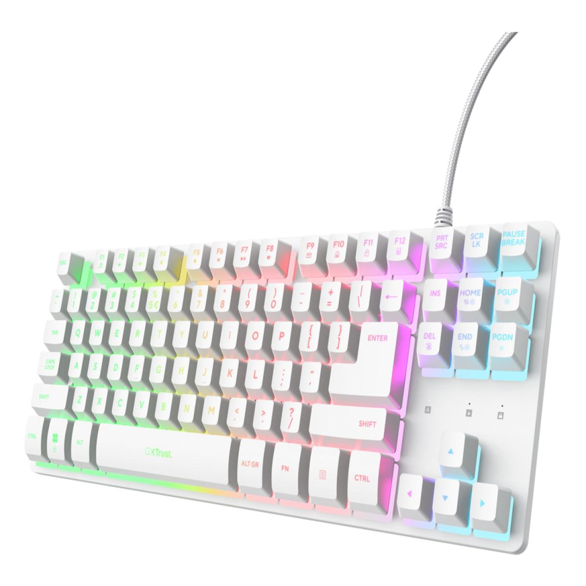 Trust GXT 833W Thado TKL keyboard Gaming USB QWERTY UK English White