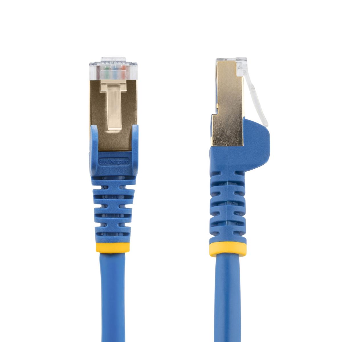 StarTech.com 2ft CAT6a Ethernet Cable - 10 Gigabit Shielded Snagless RJ45 100W PoE Patch Cord - 10GbE STP Network Cable w/Strain Relief - Blue Individually Tested/Wiring is UL Certified/TIA