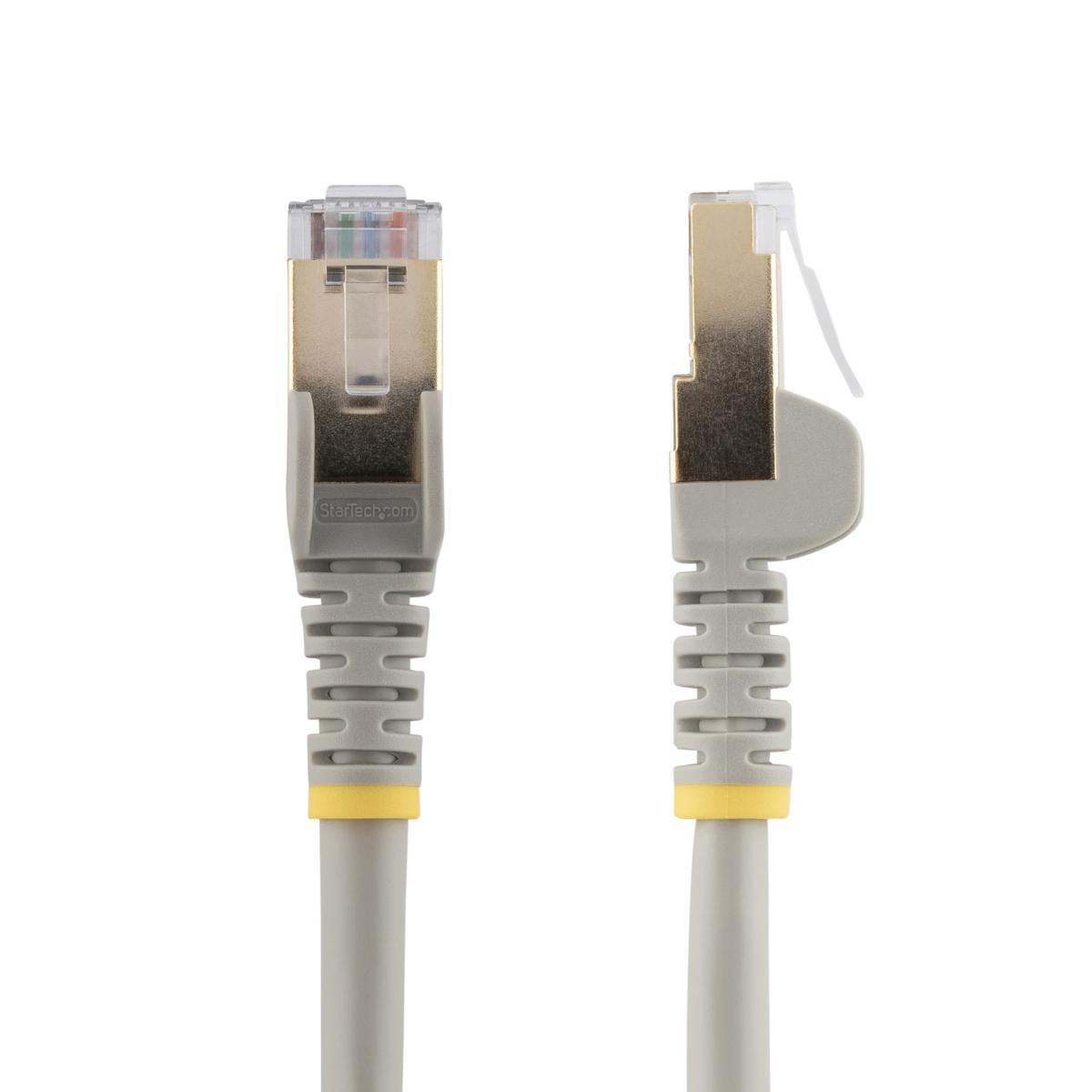 StarTech.com 8ft CAT6a Ethernet Cable - 10 Gigabit Shielded Snagless RJ45 100W PoE Patch Cord - 10GbE STP Network Cable w/Strain Relief - Gray Individually Tested/Wiring is UL Certified/TIA