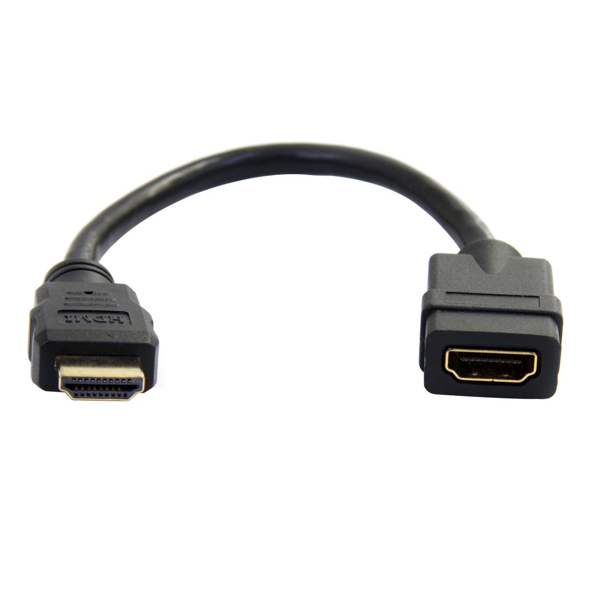 StarTech.com 6in (15cm) HDMI Extension Cable - Short HDMI Cable Male to Female - 4K HDMI Cable Extender - 4K 30Hz UHD HDMI Port Saver M/F - High Speed HDMI 1.4 - 30AWG - HDMI Dongle Extender