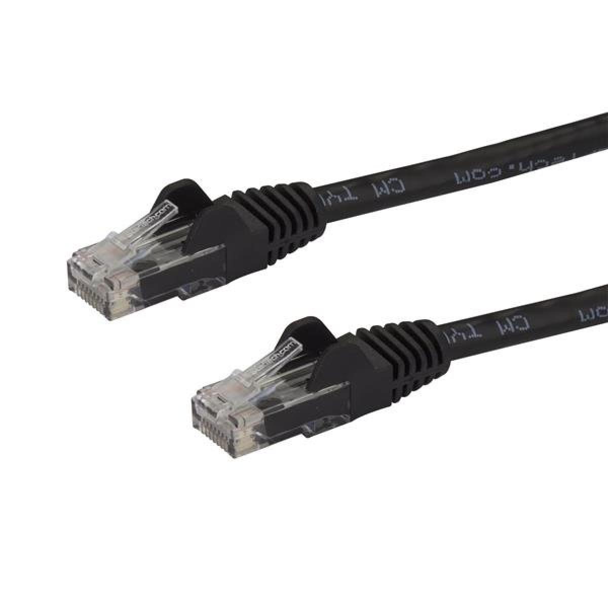 StarTech.com 7.5m CAT6 Ethernet Cable - Black CAT 6 Gigabit Ethernet Wire -250MHz 100W PoE RJ45 UTP Network/Patch Cord Snagless w/Strain Relief Individually Tested