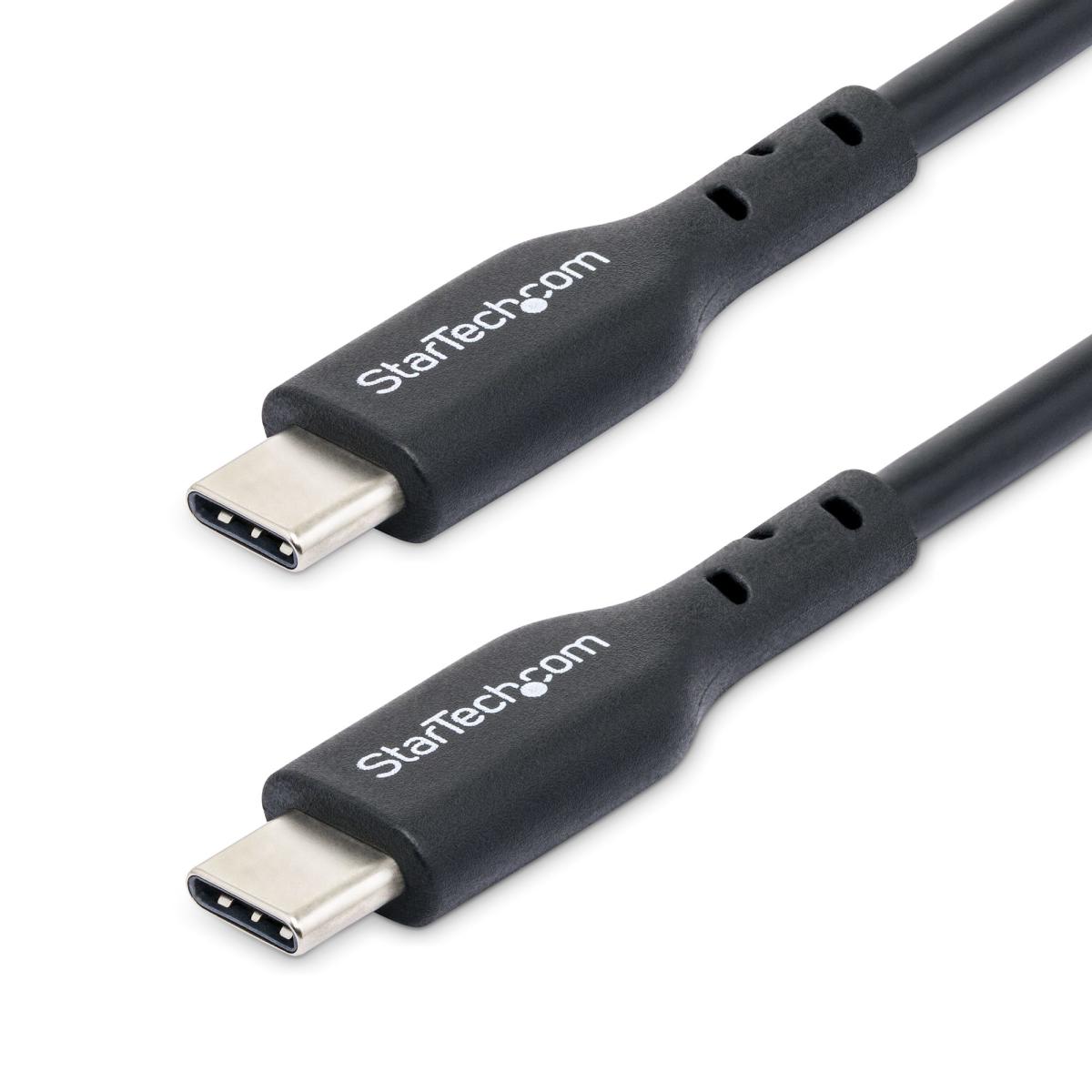 StarTech.com 1m (3.3ft) USB-C Charging Cable 2-Pack, USB C Cable, USB 2.0 Type-C Laptop Charger Cord, 60W 3A Power Delivery, TPE Jacket, USB-C Data Transfer Cable, M/M