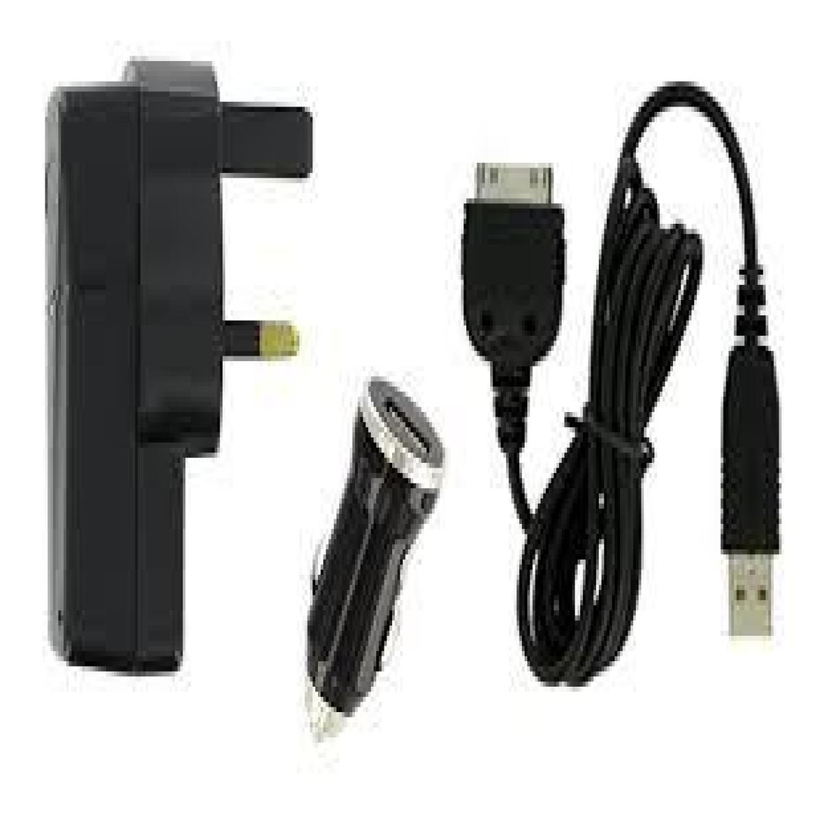 Kit  Apple 30pin 3in1 Mains In Car USB Charger