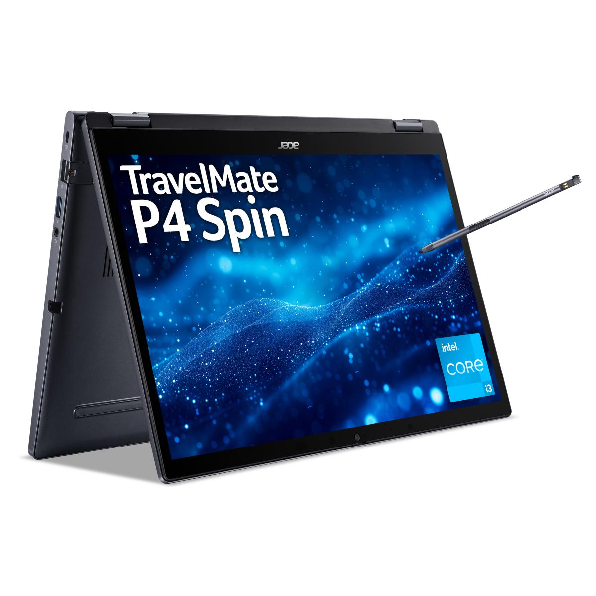 Acer TravelMate TMP414RN-53 I31315U 8/256 W11P EDU Intel® Core™ i3 i3-1315U Hybrid (2-in-1) 35.6 cm (14") Touchscreen WUXGA 8 GB DDR4-SDRAM 256 GB SSD Wi-Fi 6 (802.11ax) Windows 11 Pro Education Black