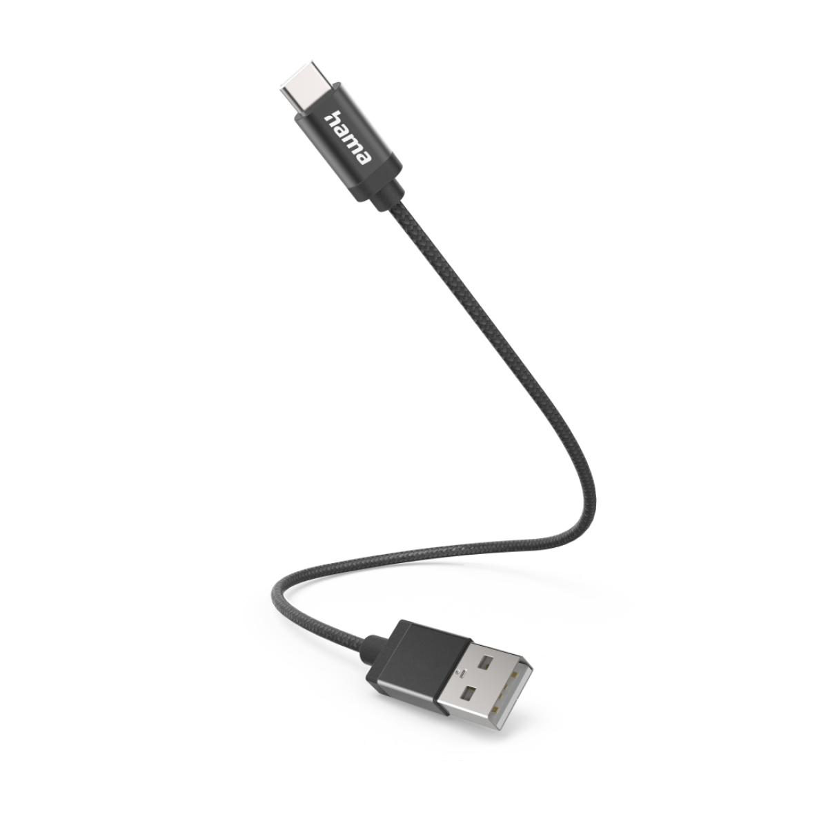 Hama 00201600 USB cable USB 2.0 0.2 m USB A USB C 0.48 Gbit/s Black