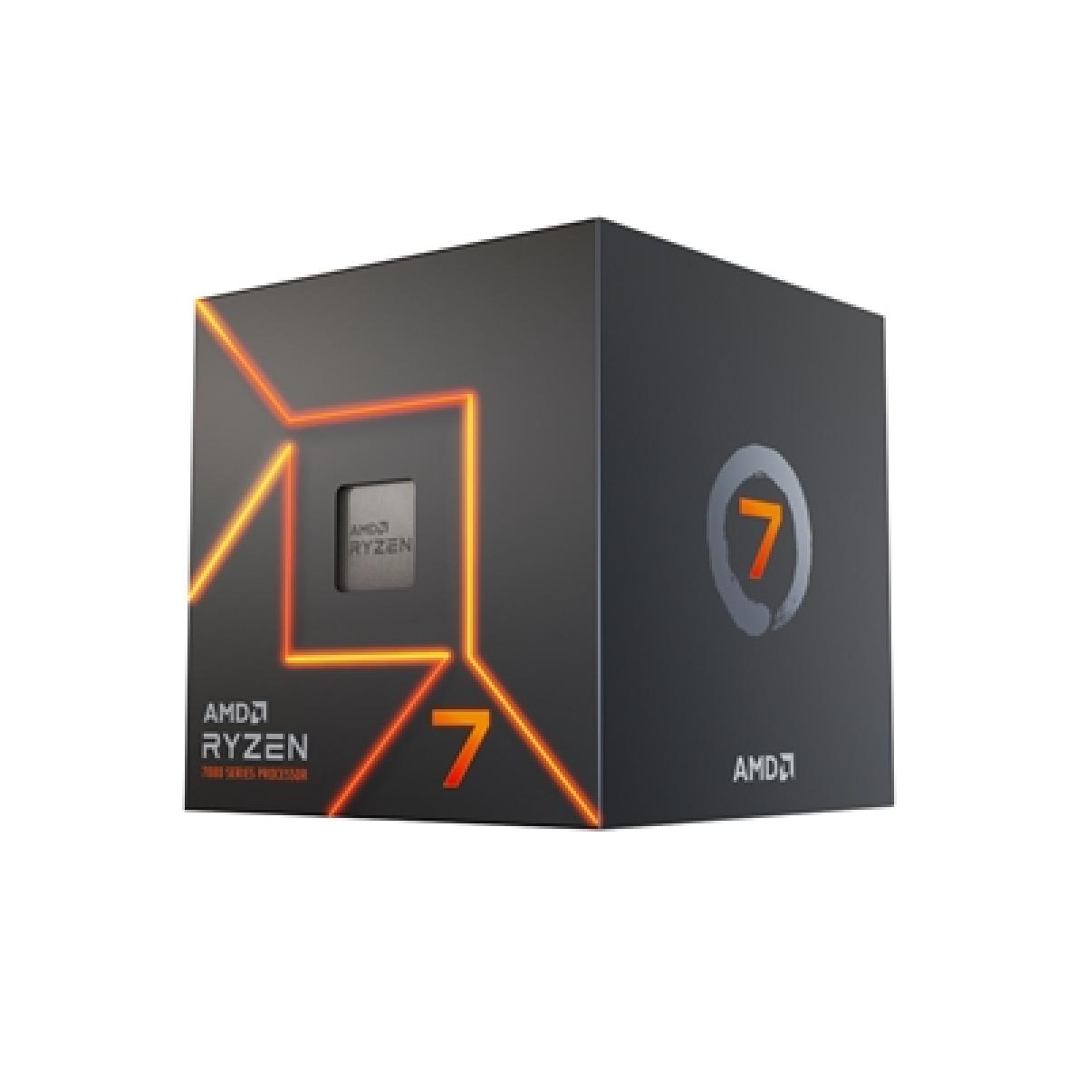 AMD Ryzen 7 7700 with Radeon Graphics, 8 Core Processor, 16 Threads, 3.8GHz up to 5.3GHz Boost, 40MB Cache, 65W, Wraith Prism LED Cooler, Radeon Graphics
