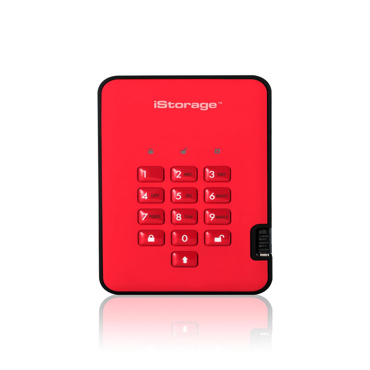 iStorage diskAshur² SSD 4TB Red | Secure Portable Solid State Drive |AES-XTS 256-bit Hardware Encryption | PIN protected | OS & Platform Independent | TAA Compliant |Brute force hack defence | Dust/Water Resistant