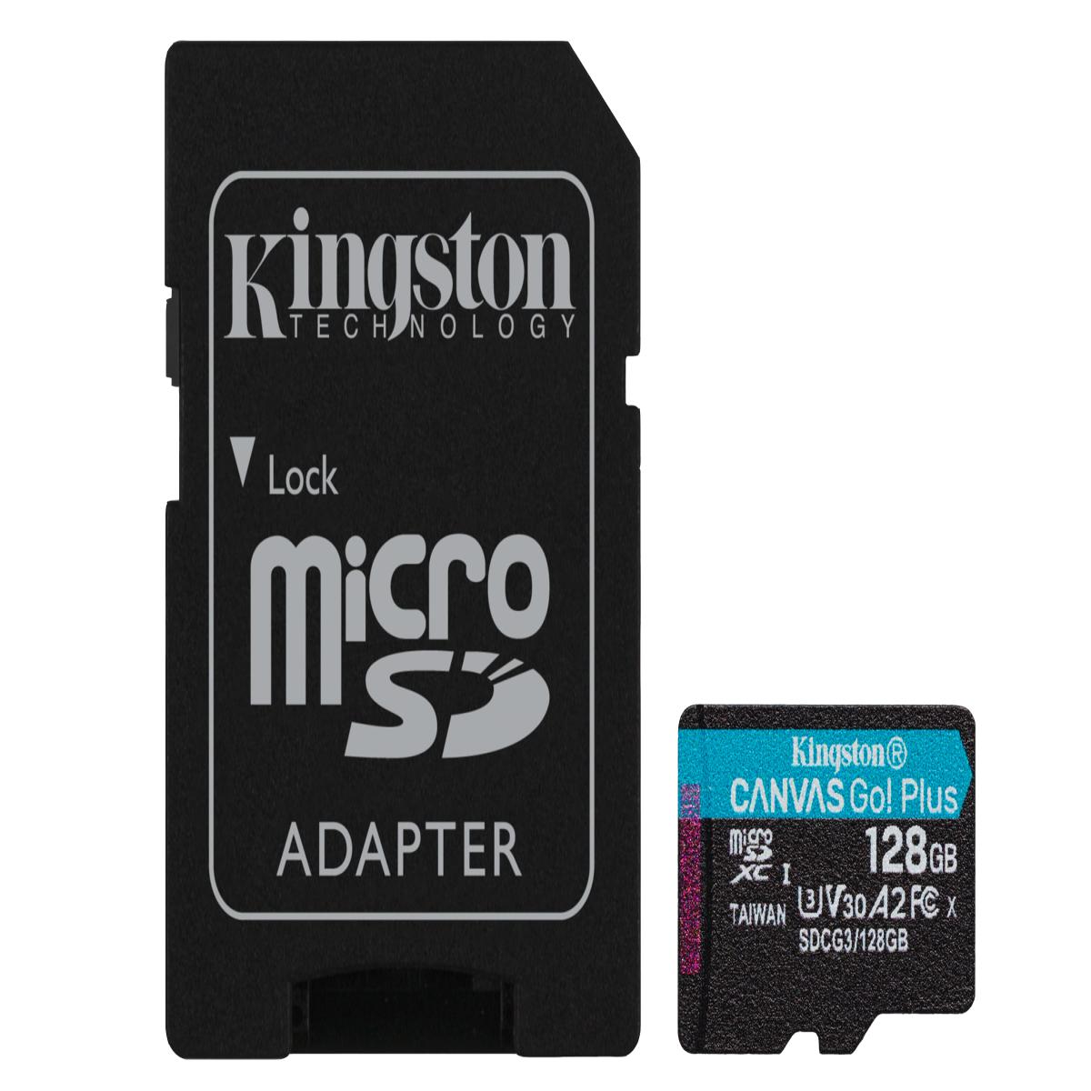 Kingston Technology Canvas Go! Plus 128GB microSDXC Canvas Go Plus 170R A2 U3 V30 Card + ADP
