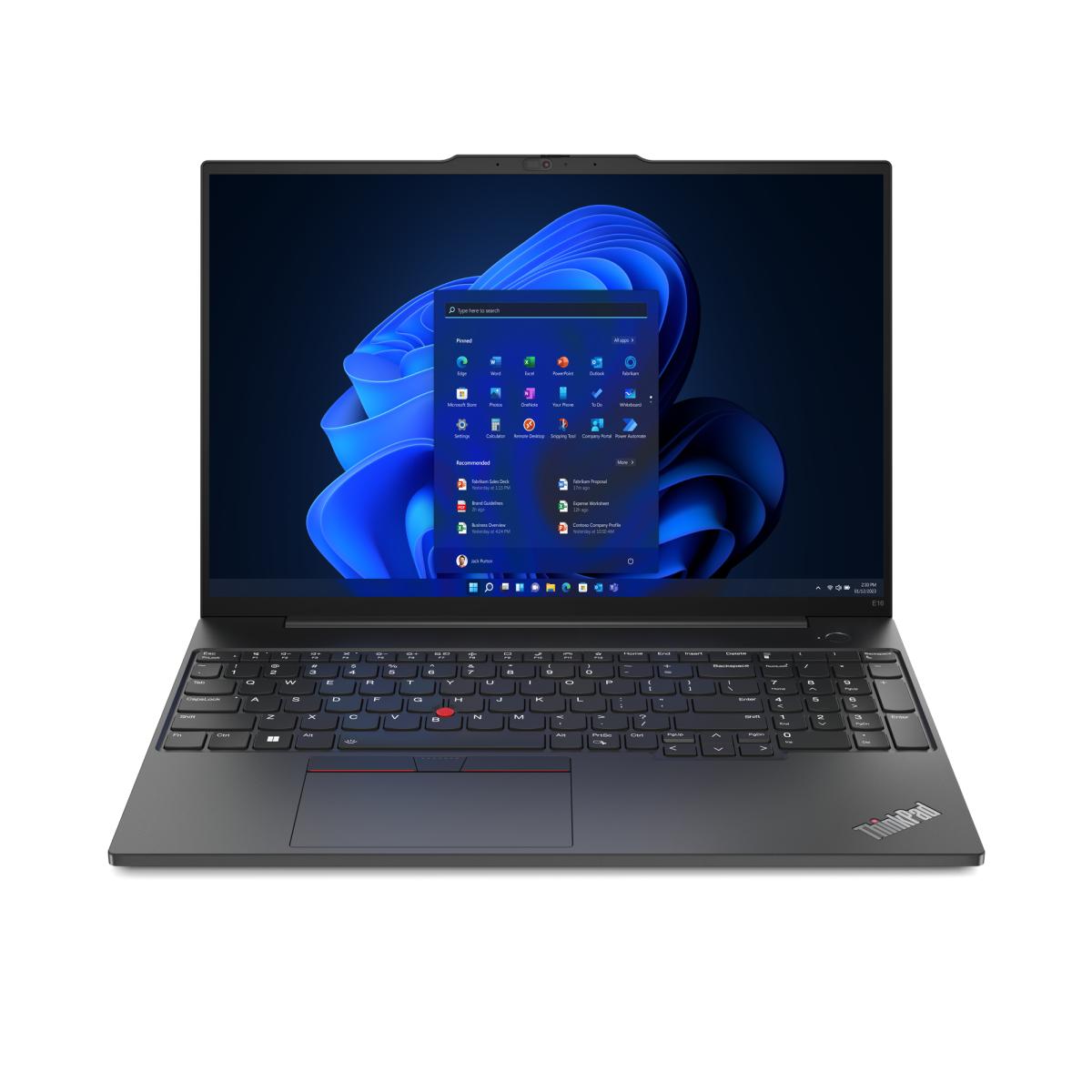 Lenovo ThinkPad E16 Gen 1 (Intel) Intel® Core™ i3 i3-1315U Laptop 40.6 cm (16") WUXGA 8 GB DDR4-SDRAM 256 GB SSD Wi-Fi 6 (802.11ax) Windows 11 Pro UK English Black
