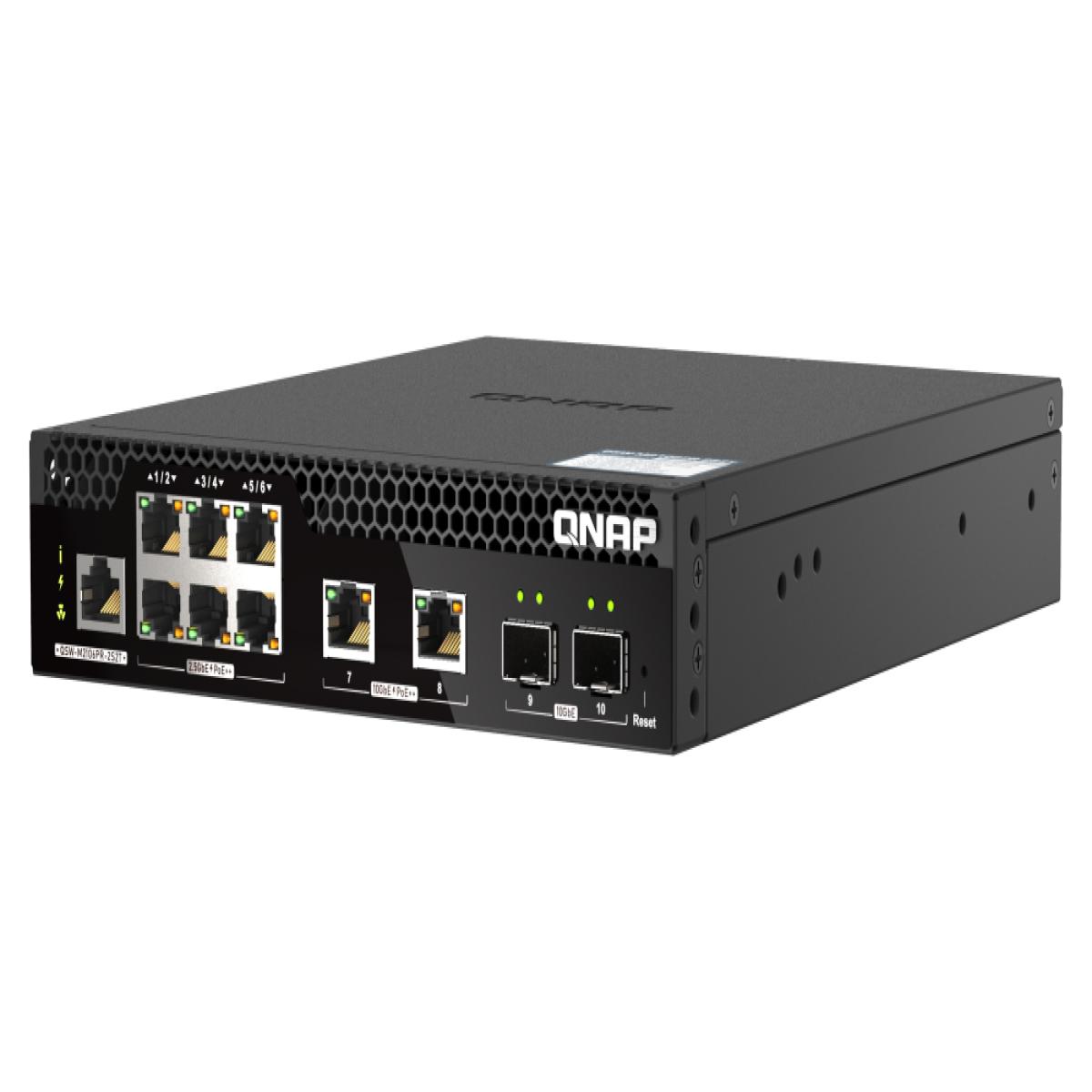 QNAP QSW-M2106PR-2S2T network switch Managed L2 10G Ethernet (100/1000/10000) Power over Ethernet (PoE) 1U Black