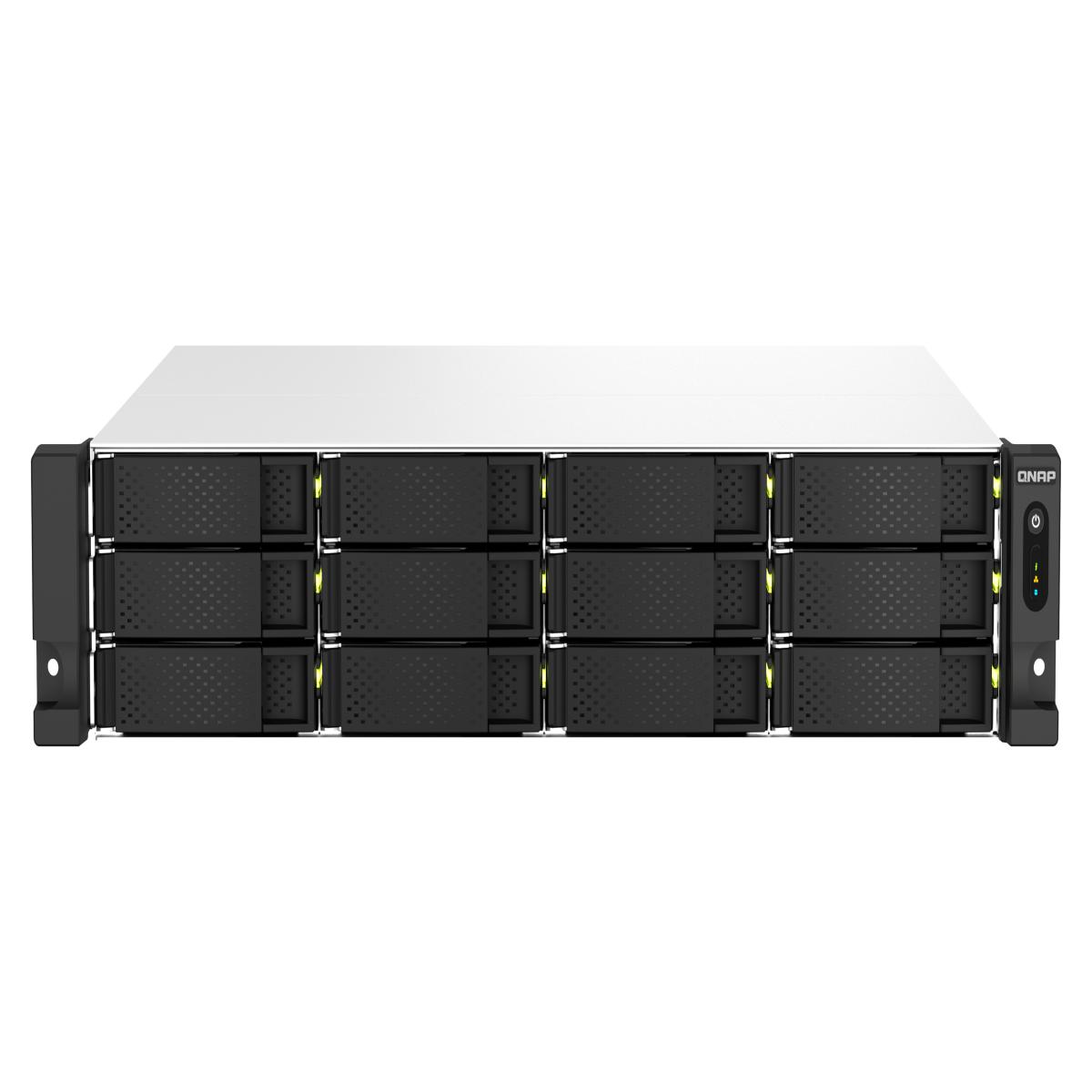 QNAP TS-1264U-RP NAS Rack (2U) Intel® Celeron® 8 GB DDR4 0 TB QNAP QTS Aluminium, Black