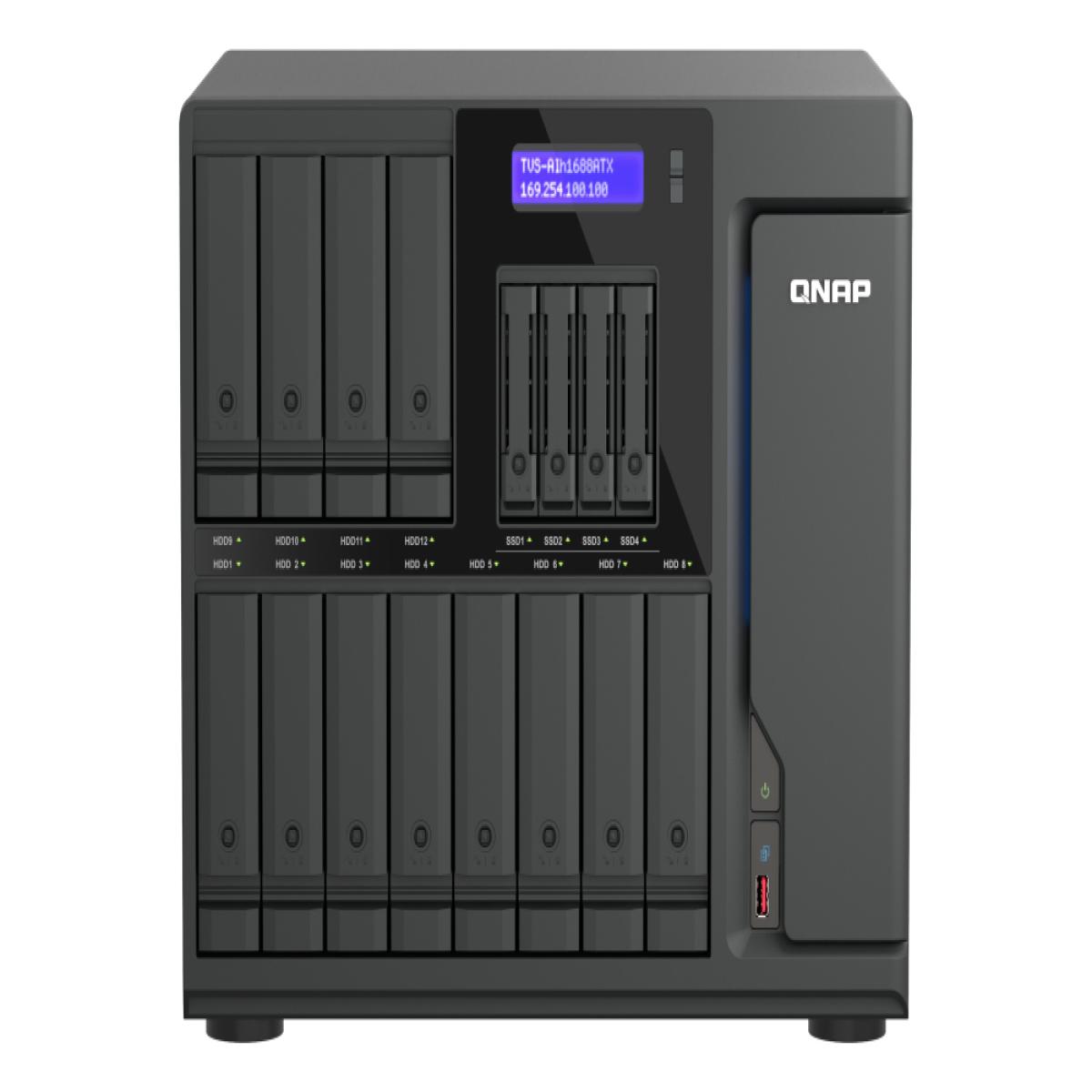 QNAP TVS-AIH1688ATX-U7-32G NAS/storage server Tower 32 GB DDR5 0 TB QuTS hero Black