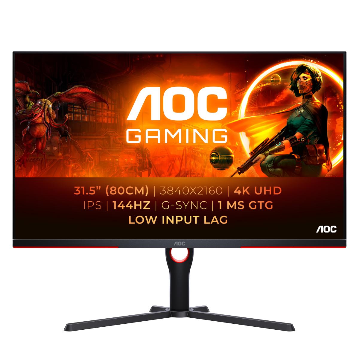 AOC G3 U32G3X/BK computer monitor 80 cm (31.5") 3840 x 2160 pixels 4K Ultra HD LED Black, Red