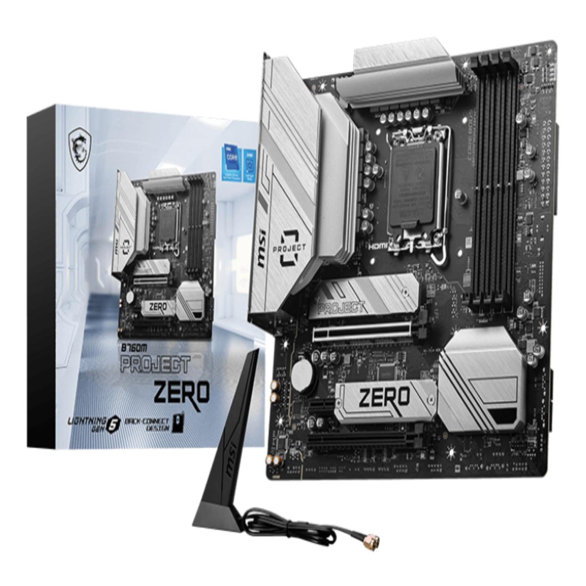 MSI B760M PROJECT ZERO motherboard Intel B760 LGA 1700 micro ATX
