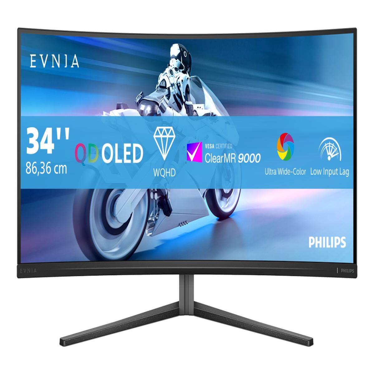 Philips Evnia 34M2C6500/00 computer monitor 86.4 cm (34") 3440 x 1440 pixels Wide Quad HD QD-OLED Grey