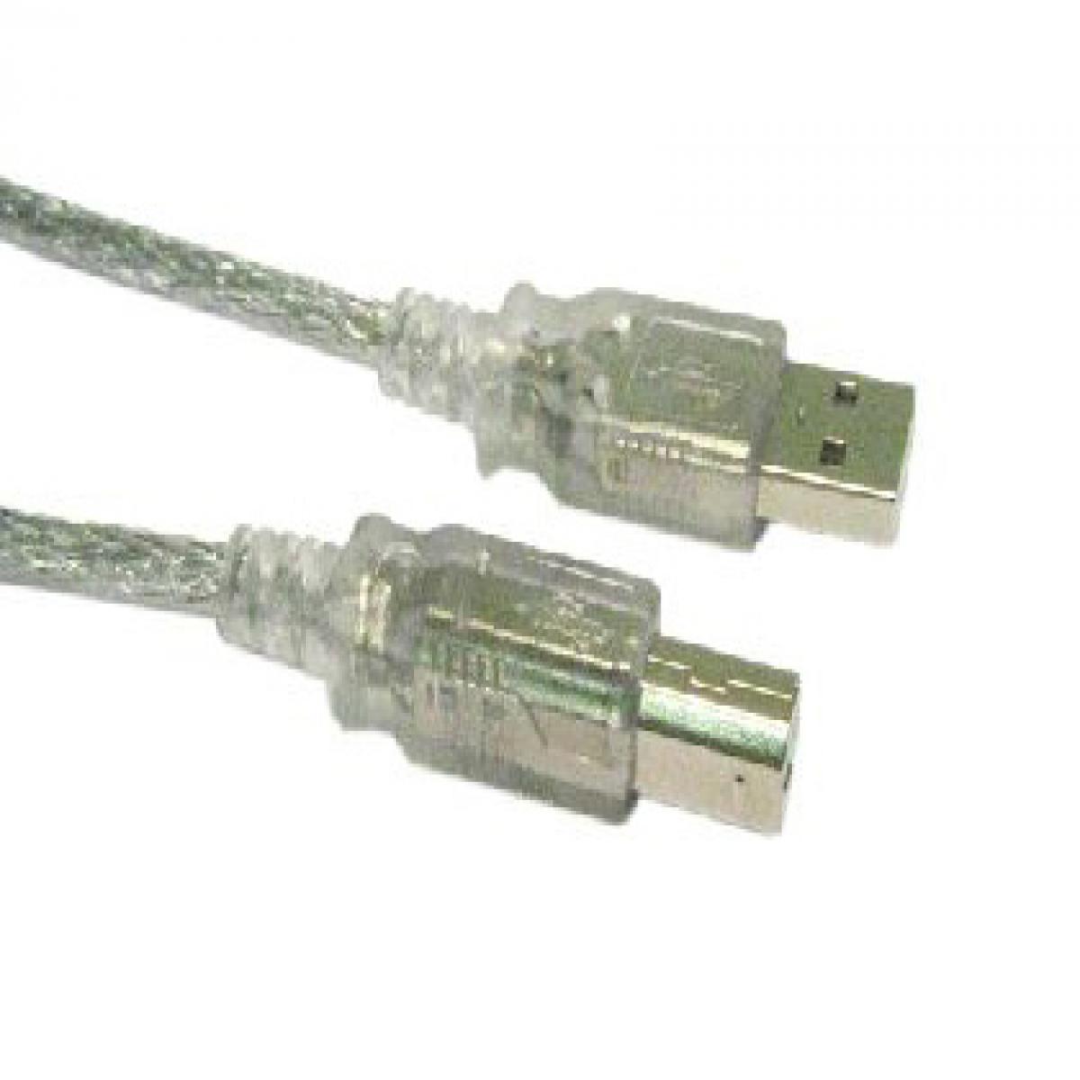 CDL 2MTR USB 2.0 A M - B M CLEAR